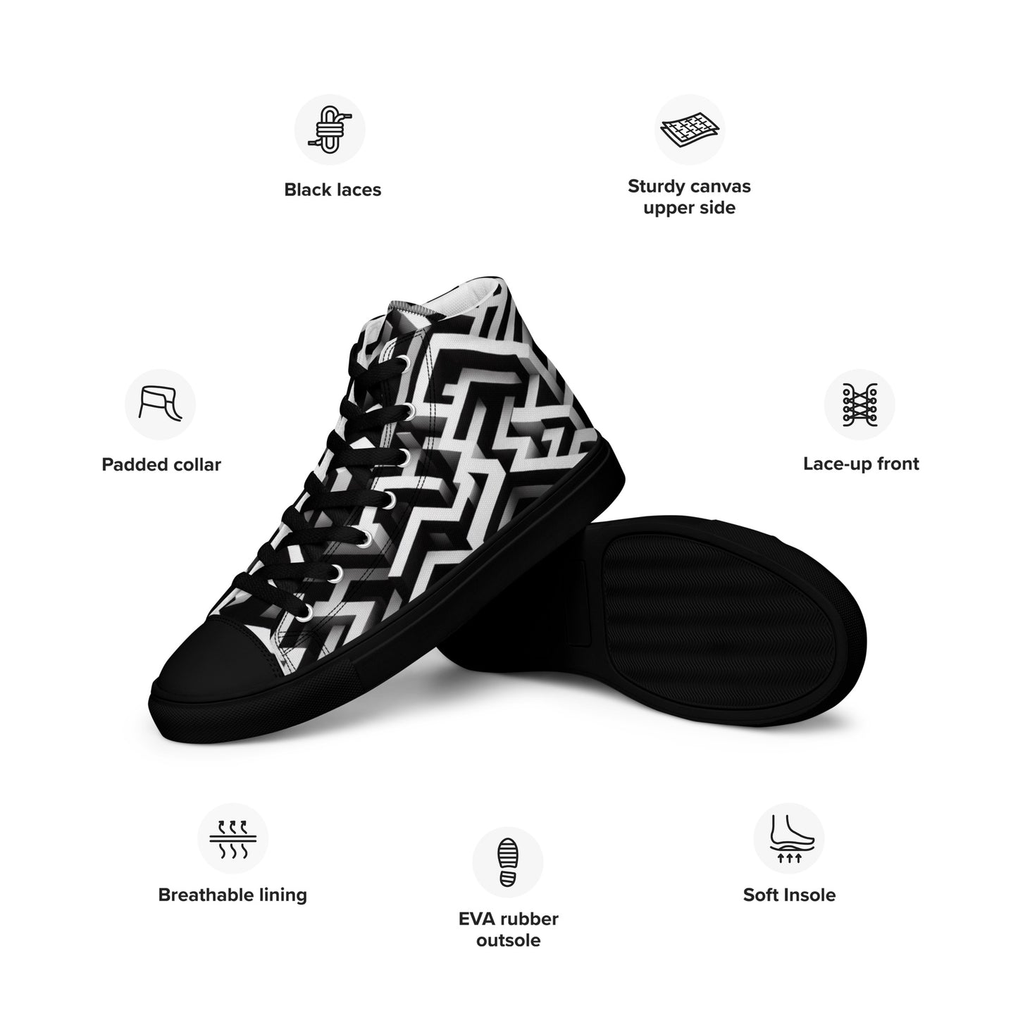 Men’s high top canvas shoes