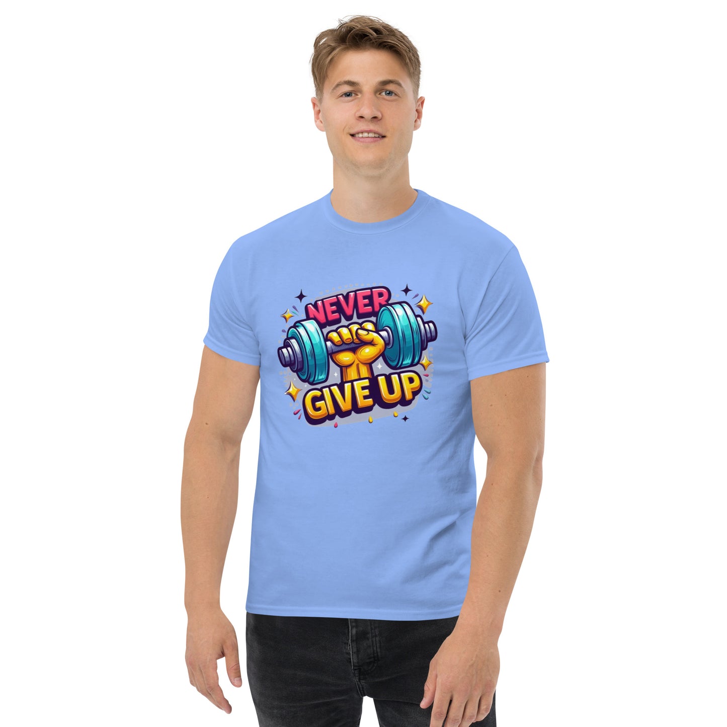 Men's classic tee, Never give up