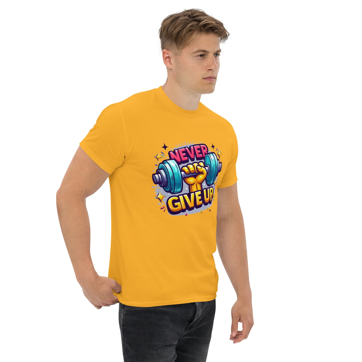 Men's classic tee, Never give up