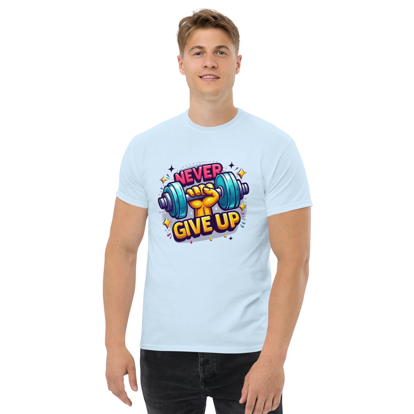 Men's classic tee, Never give up