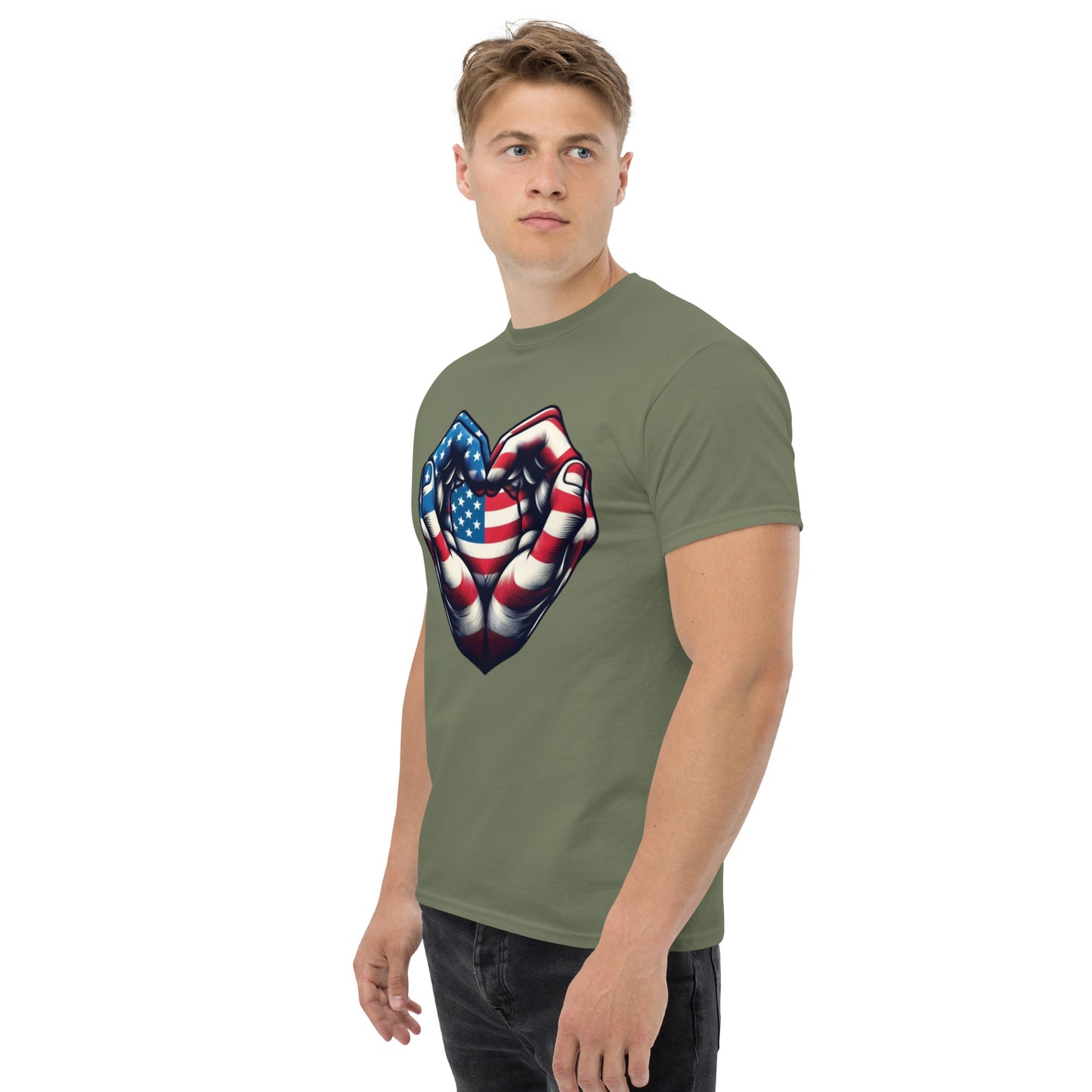 Unisex classic tee, USA, Heart