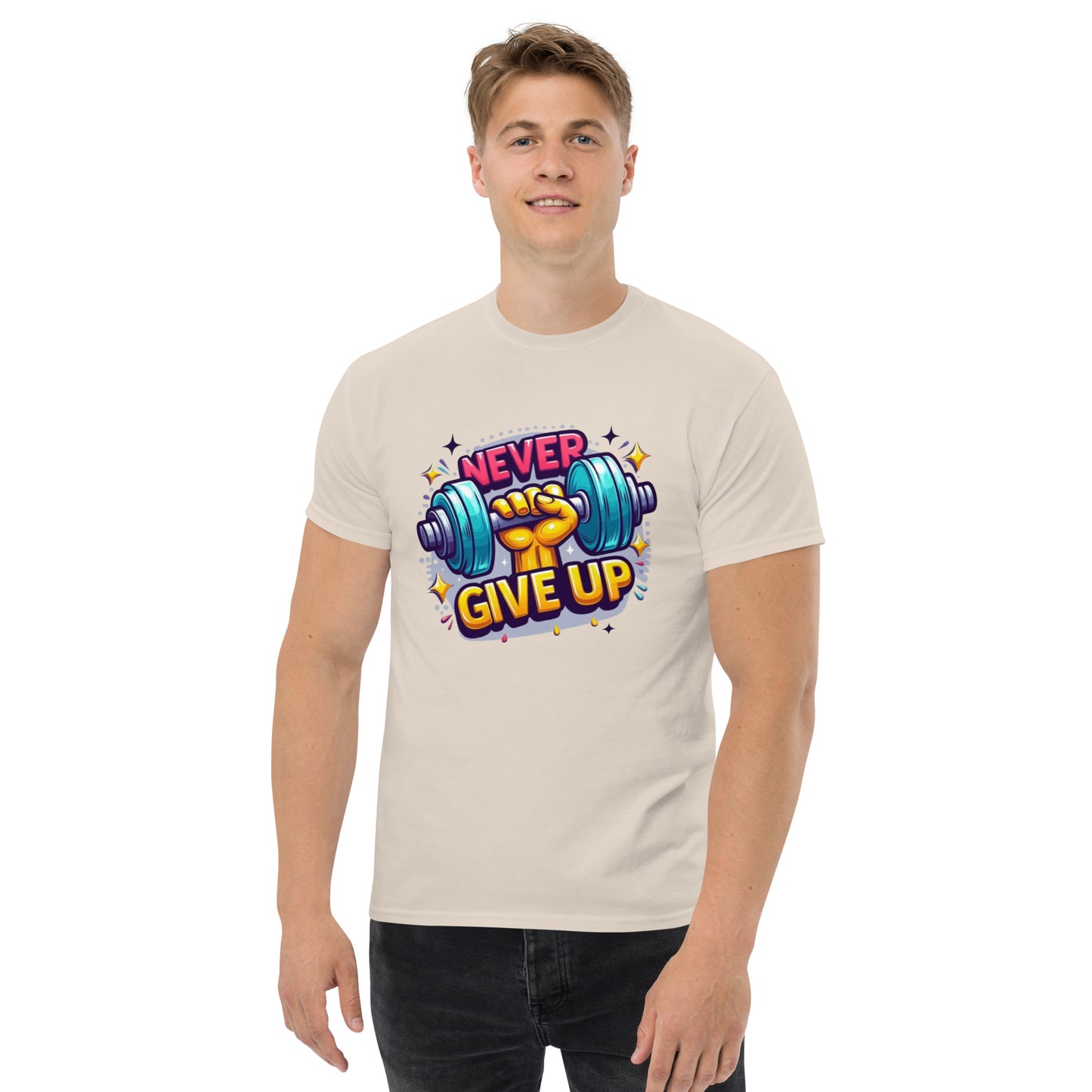 Men's classic tee, Never give up