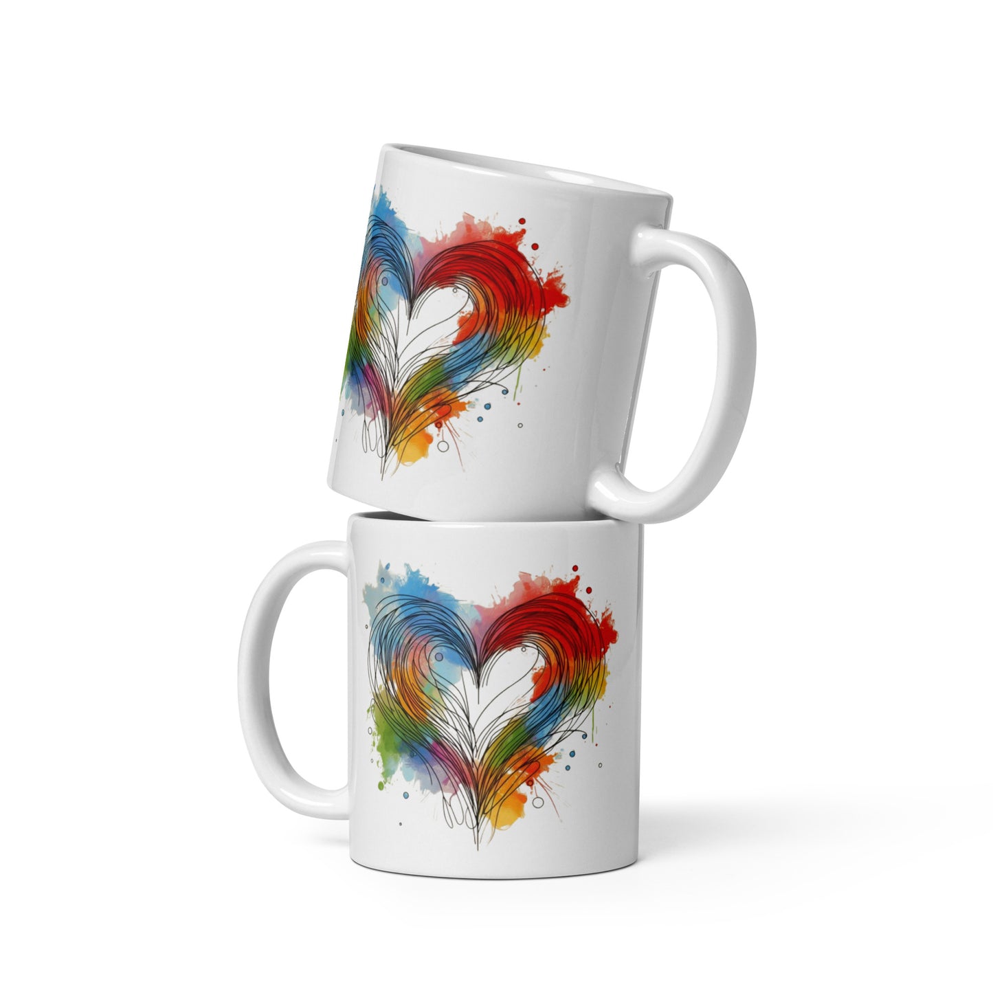 White glossy mug