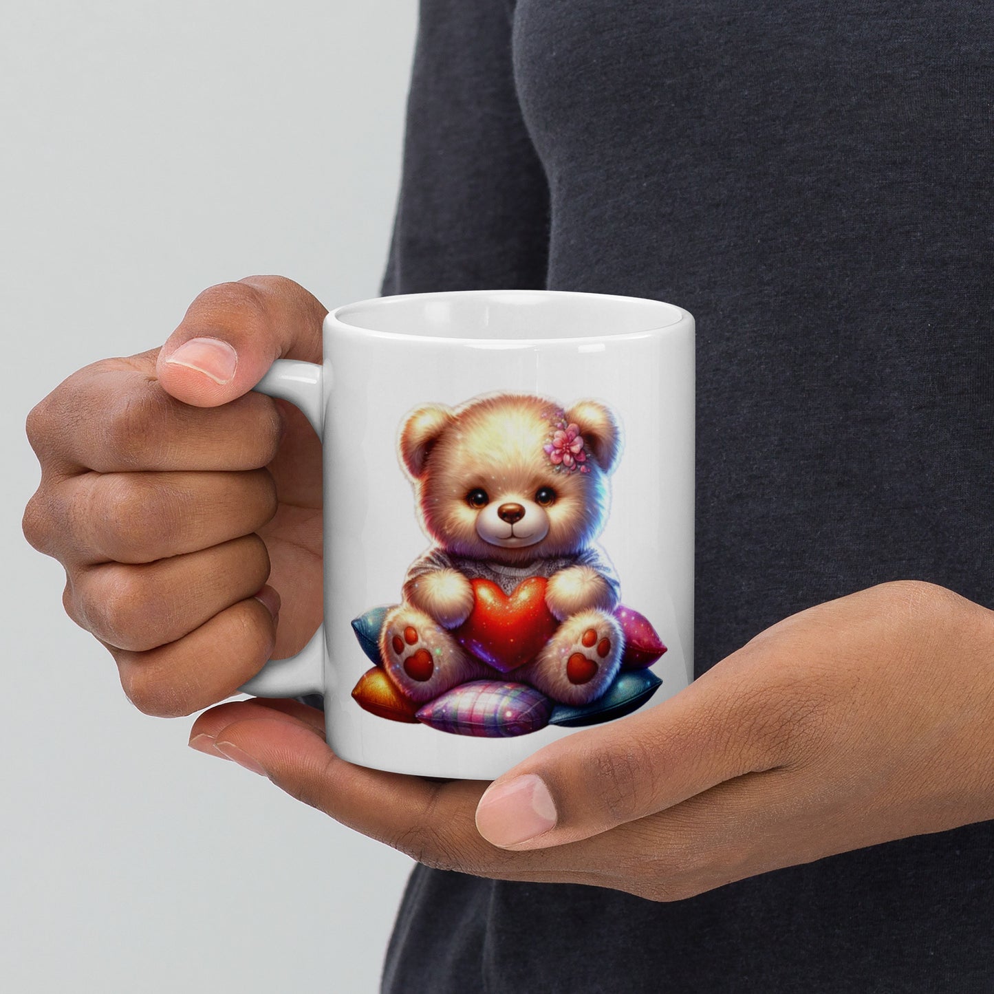 White glossy mug