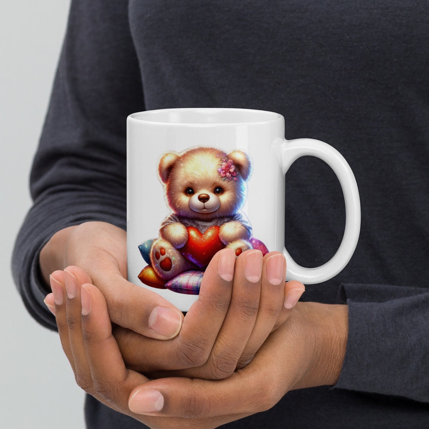 White glossy mug