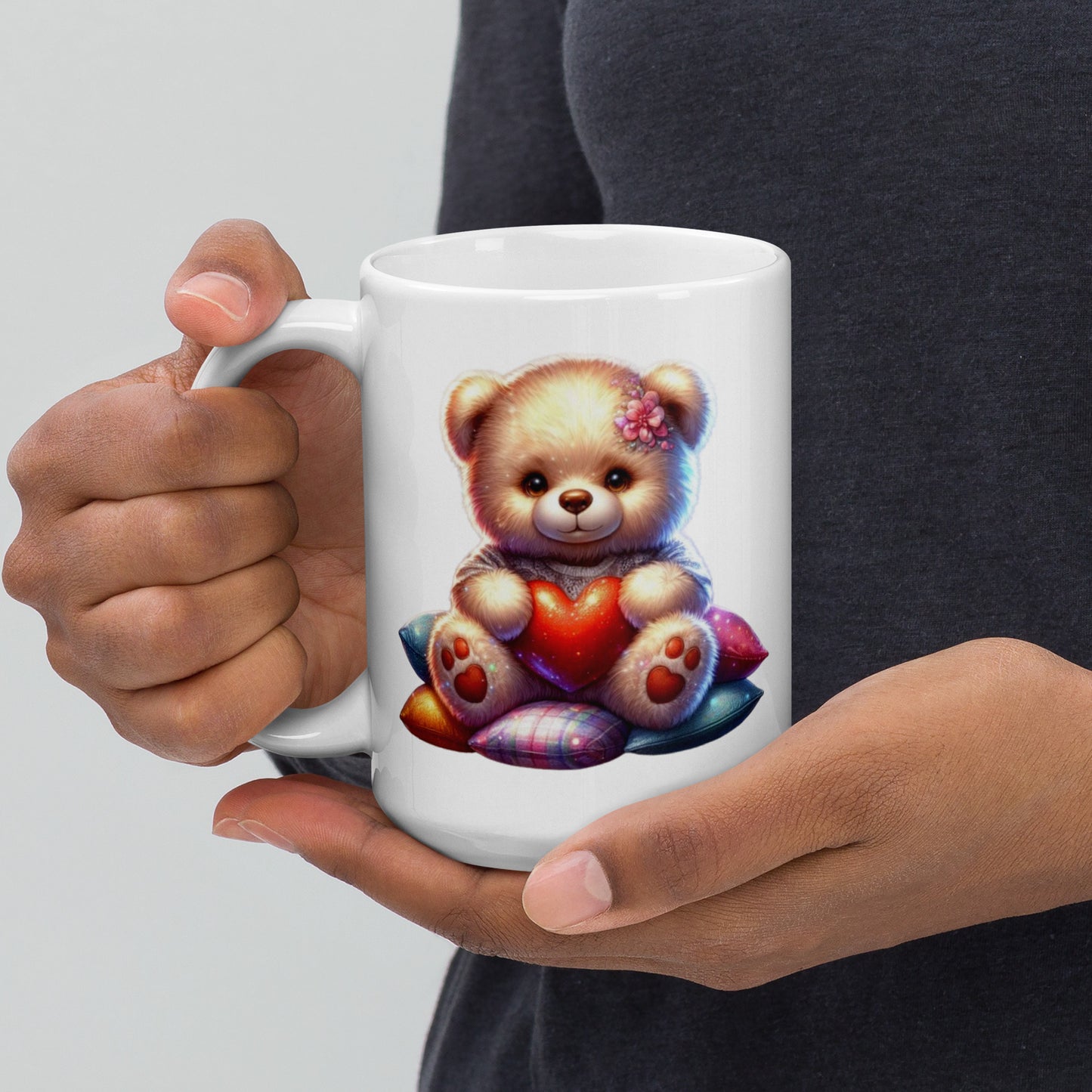 White glossy mug