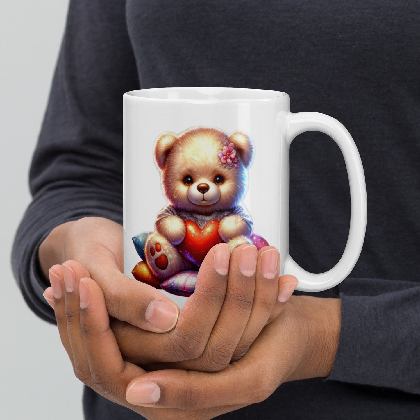White glossy mug