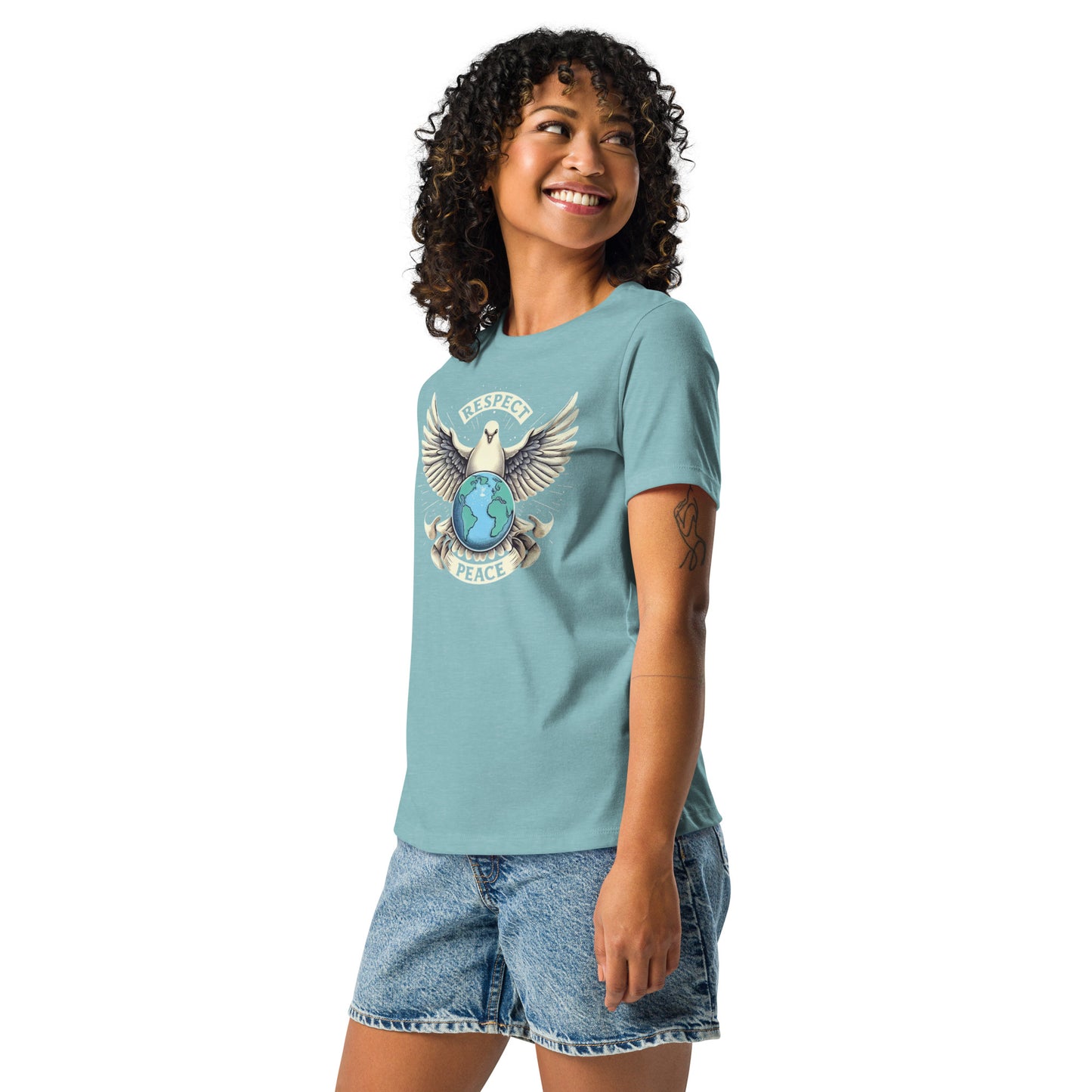 Women's Relaxed T-Shirt, Peace and Respect