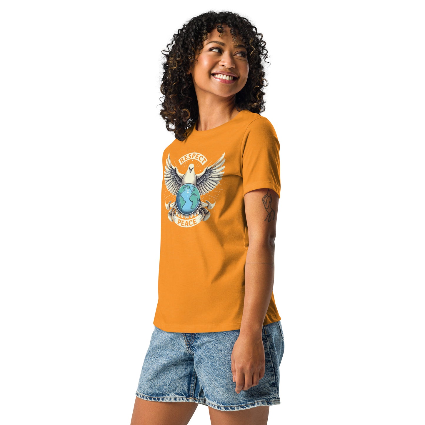 Women's Relaxed T-Shirt, Peace and Respect
