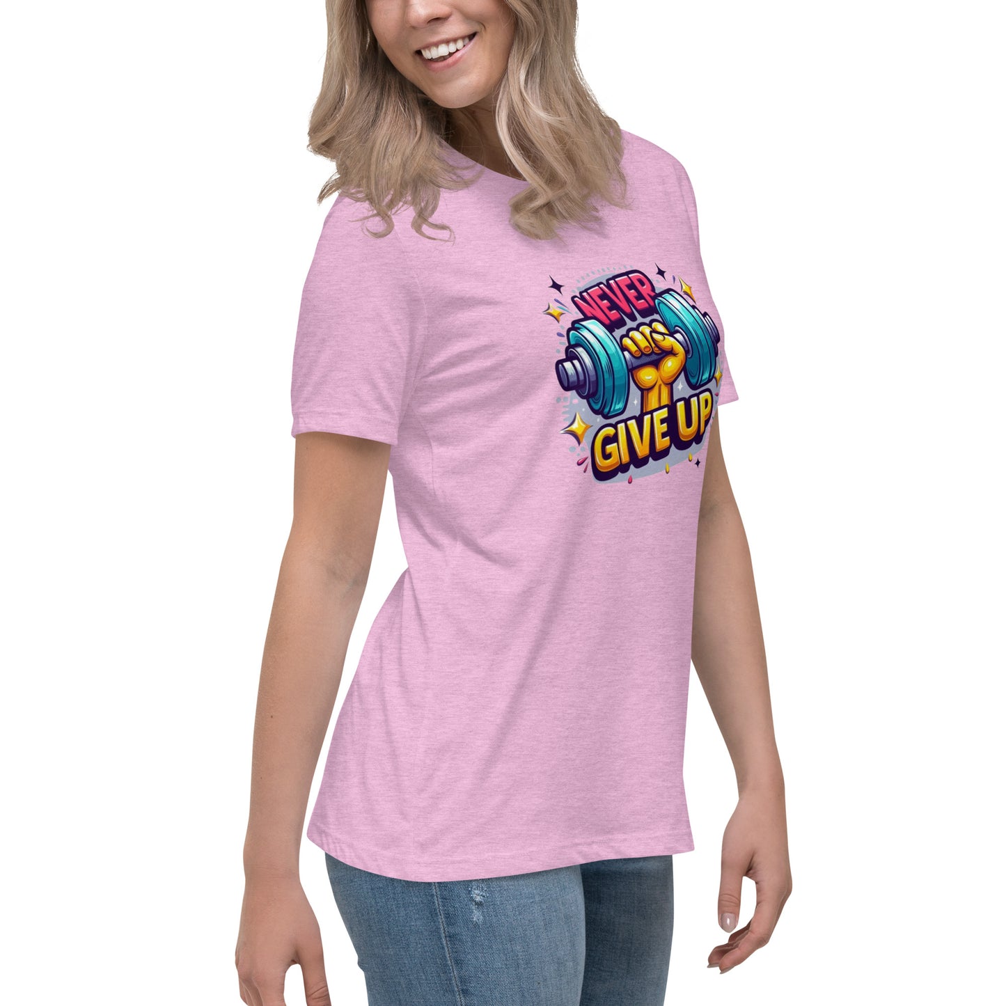 Women's Relaxed T-Shirt, Never give up