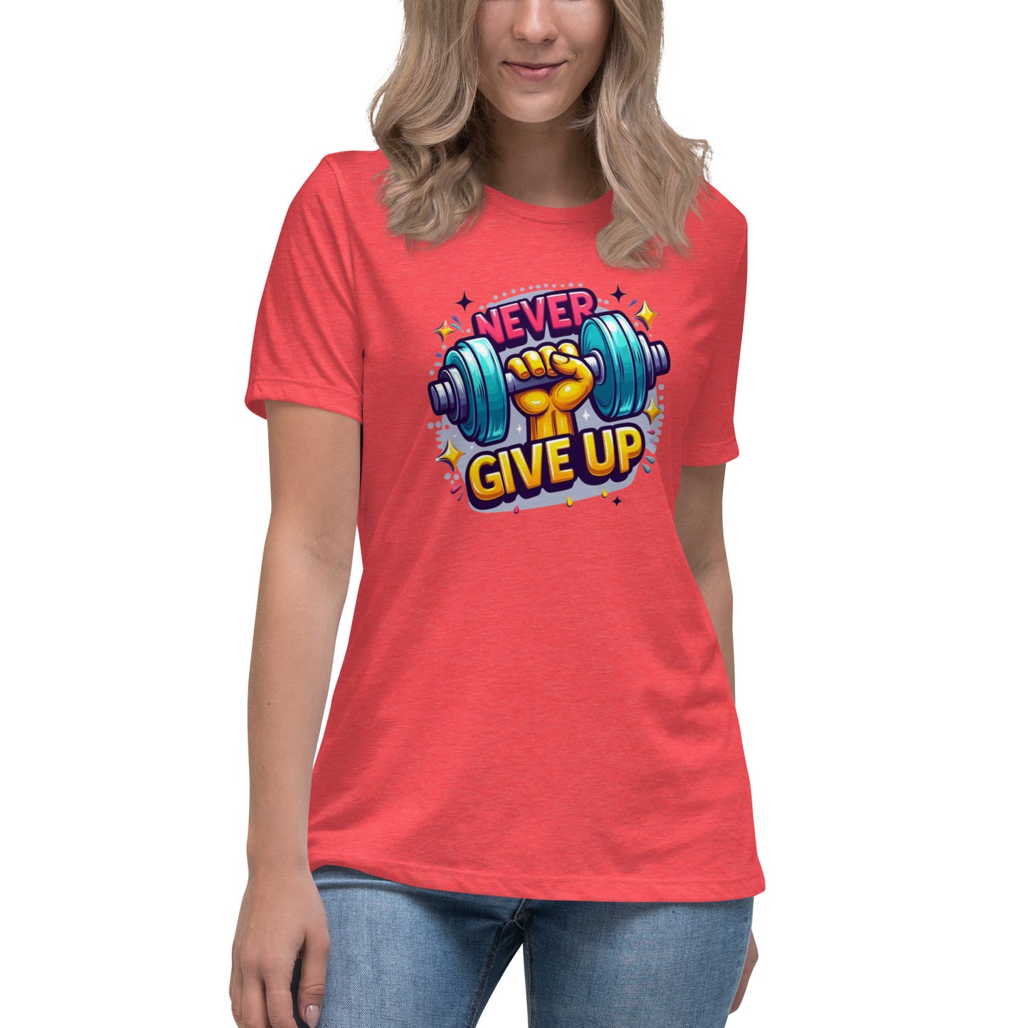Women's Relaxed T-Shirt, Never give up