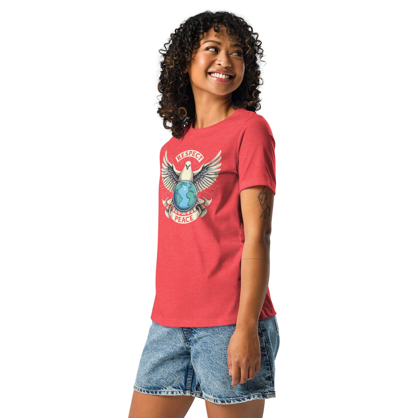 Women's Relaxed T-Shirt, Peace and Respect