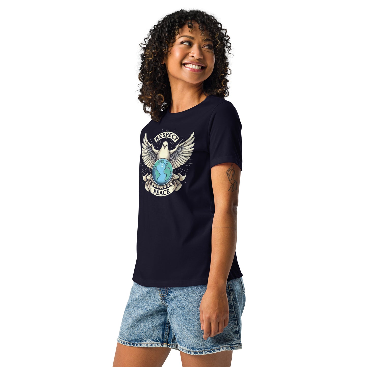 Women's Relaxed T-Shirt, Peace and Respect