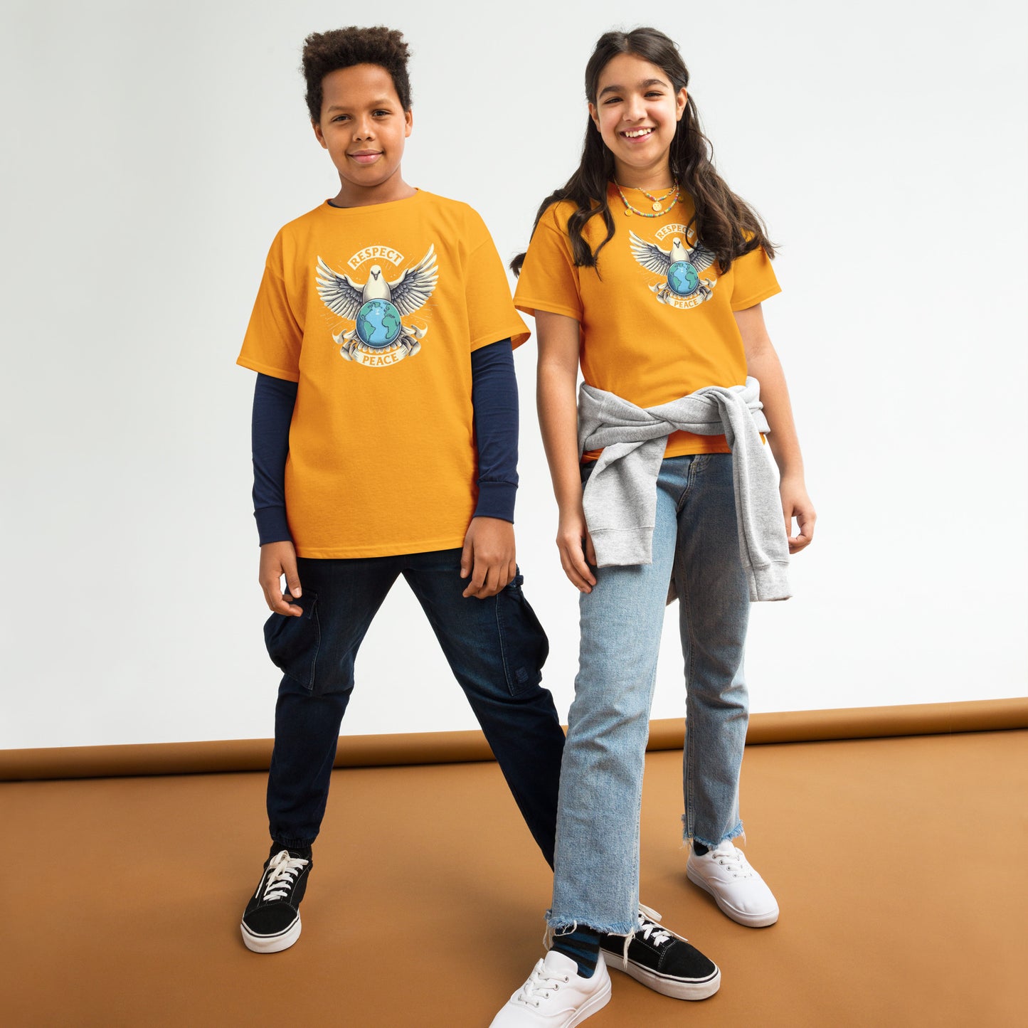 Youth classic tee, Peace and Respect,
