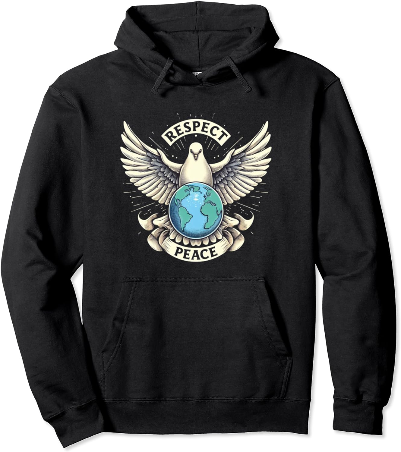 Respekt und Frieden auf der Erde Pullover Hoodie