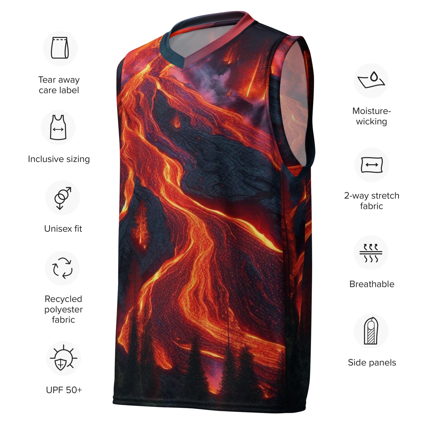 Recycled unisex basketball jersey