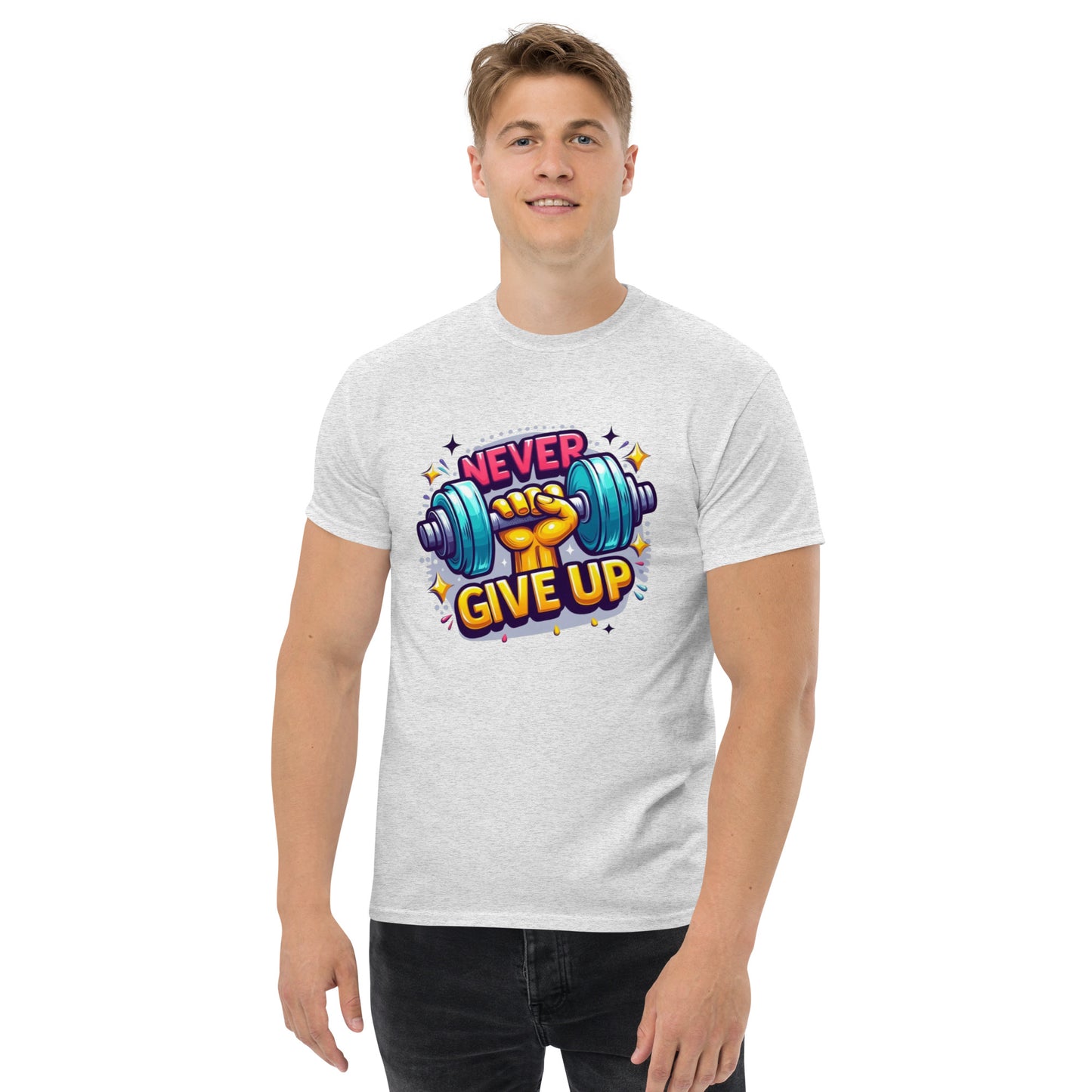 Men's classic tee, Never give up