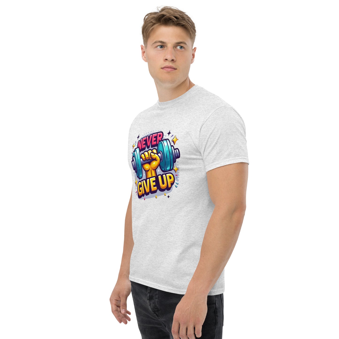 Men's classic tee, Never give up