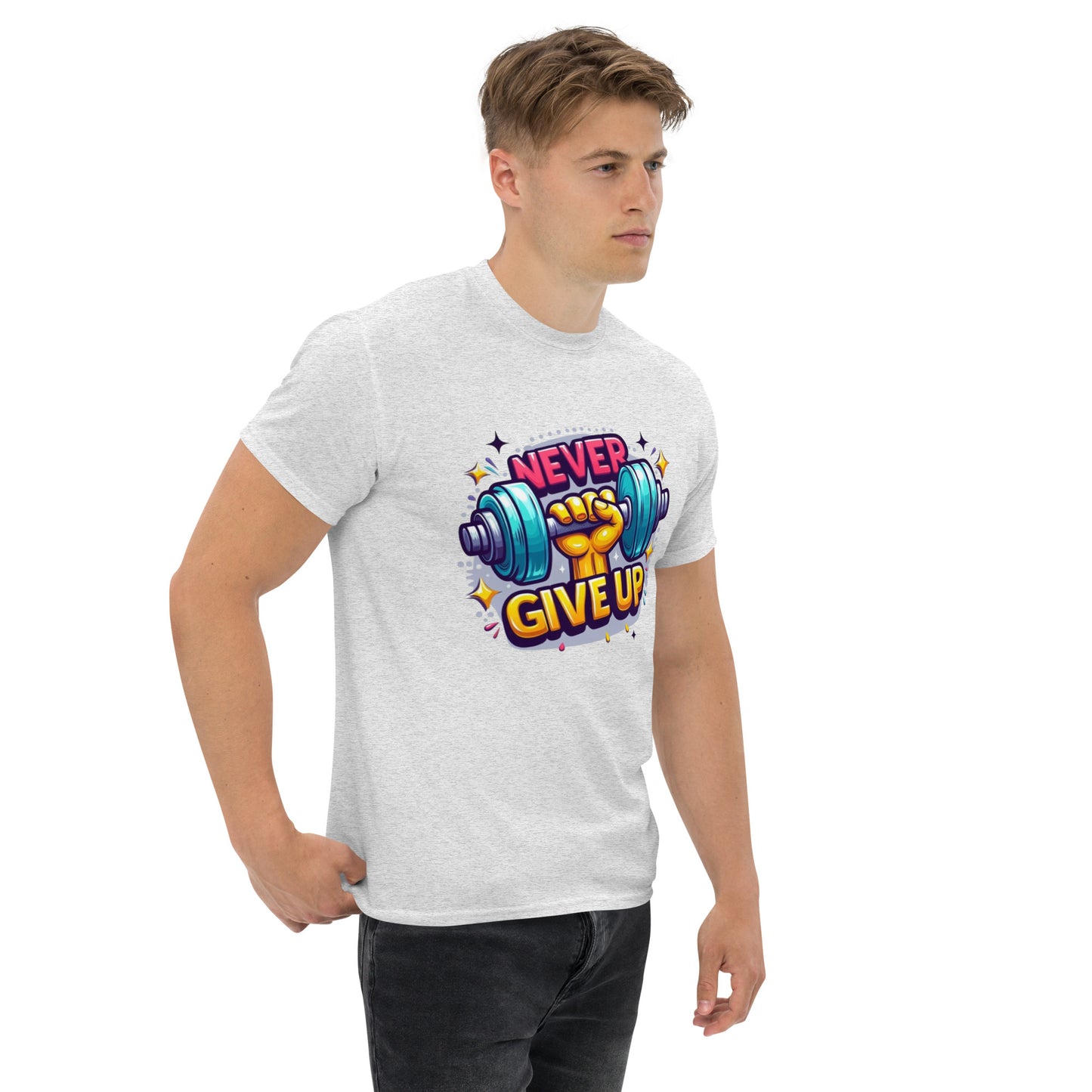 Men's classic tee, Never give up