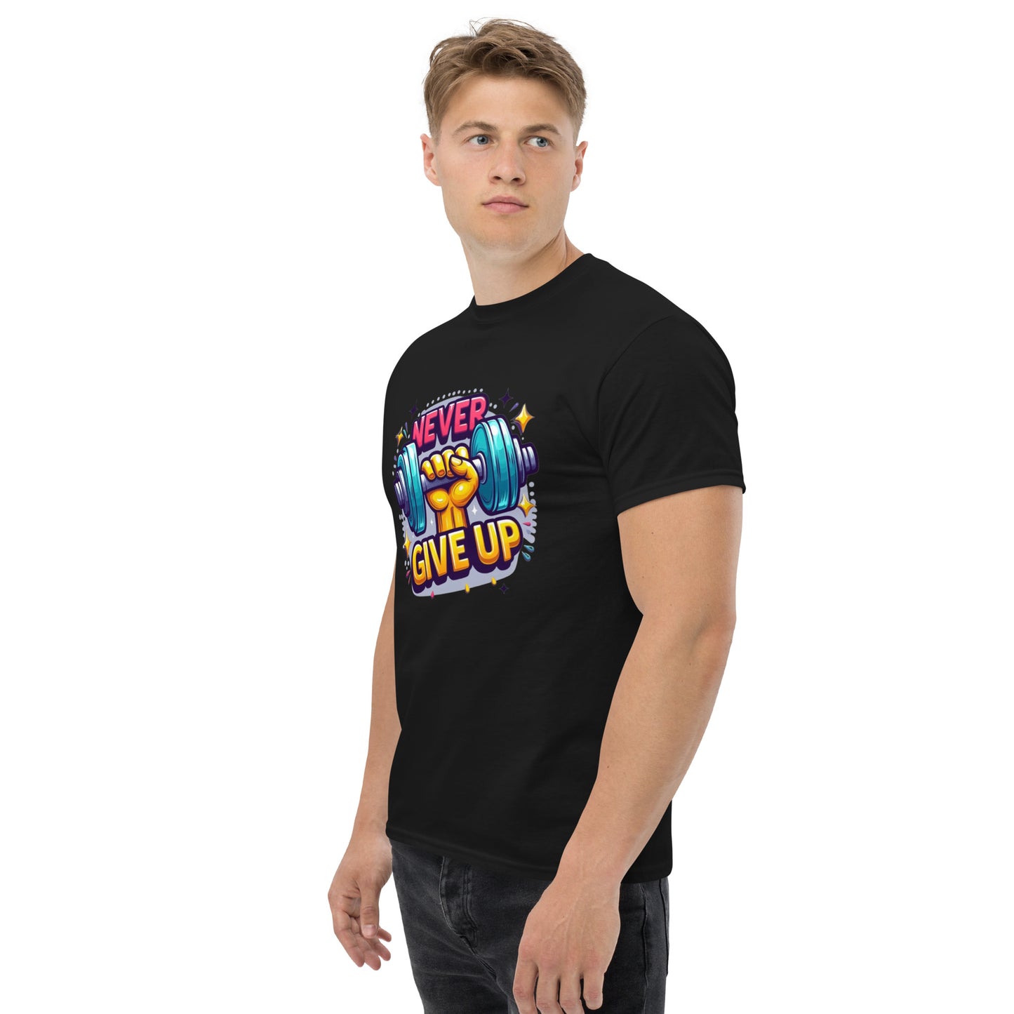 Men's classic tee, Never give up
