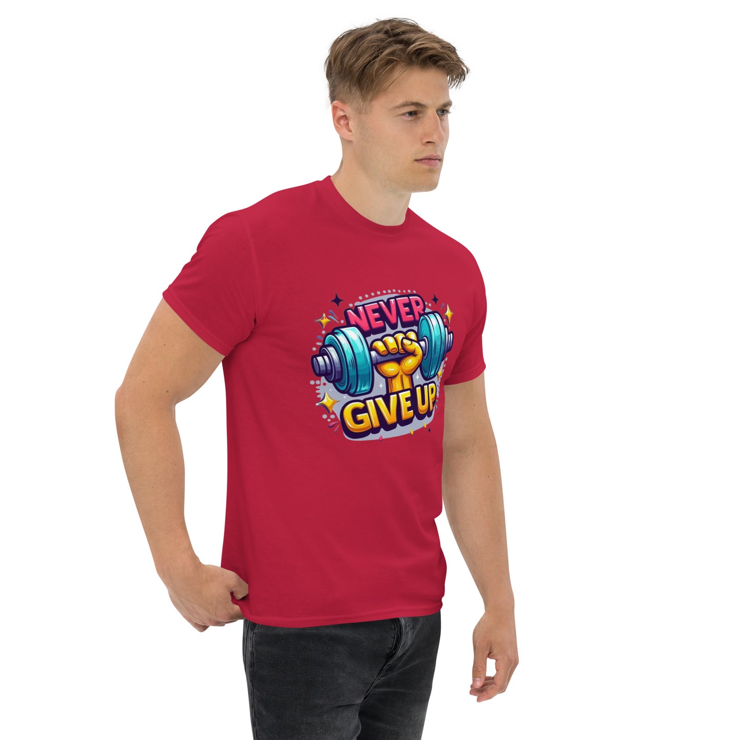 Men's classic tee, Never give up