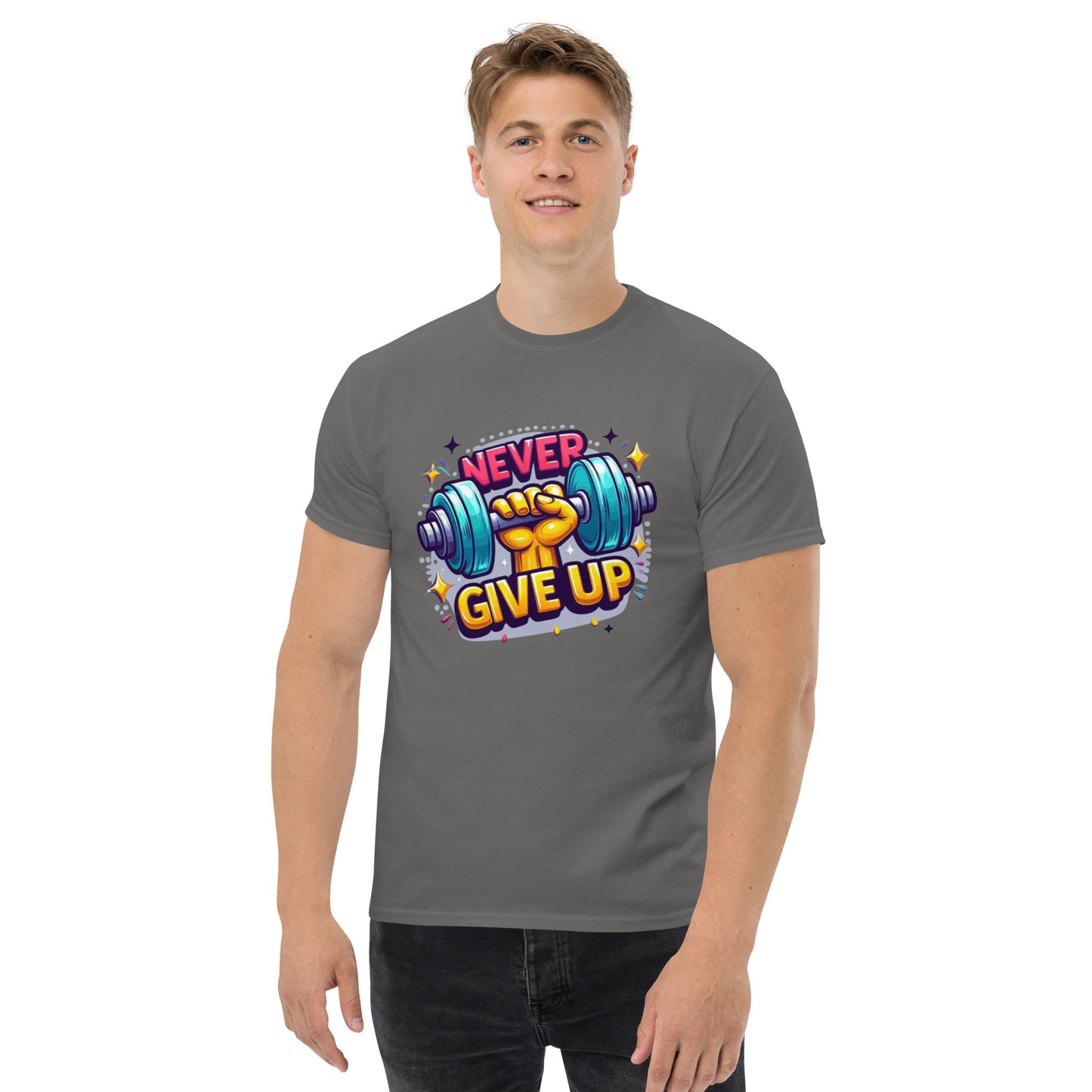 Men's classic tee, Never give up