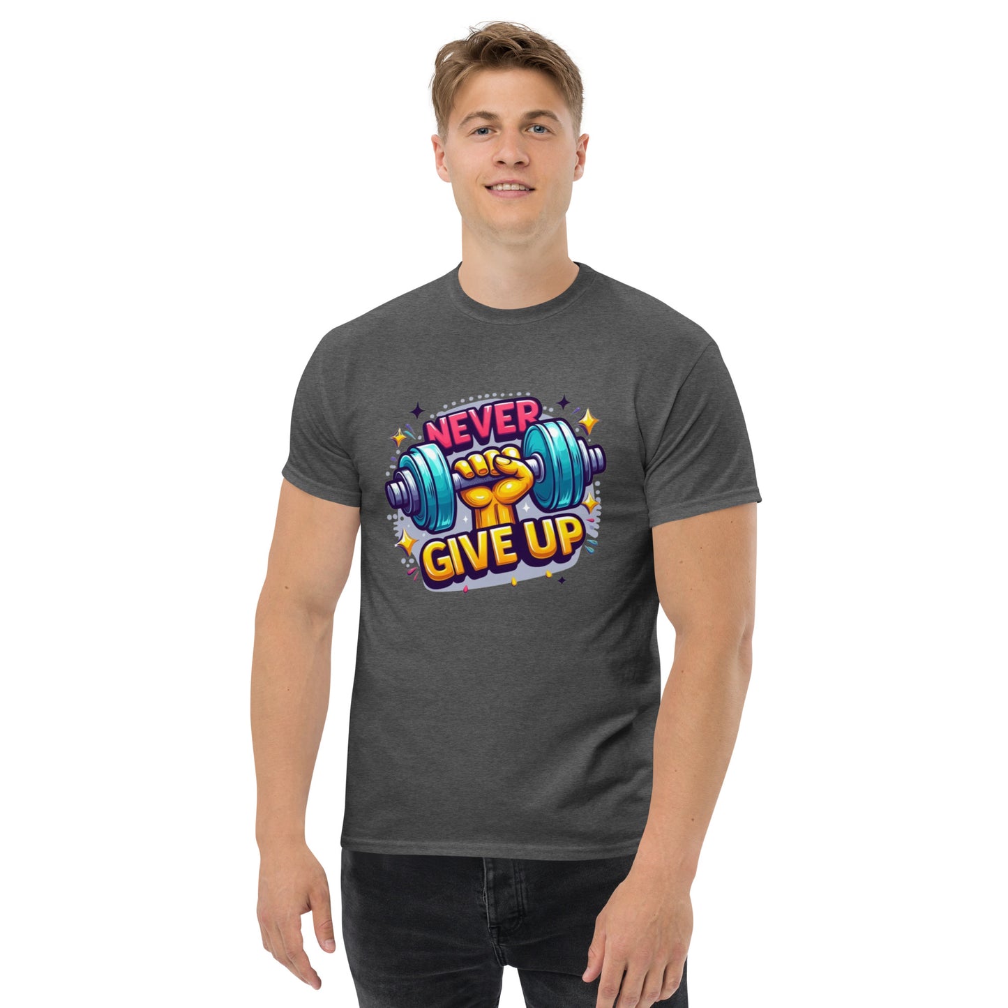 Men's classic tee, Never give up