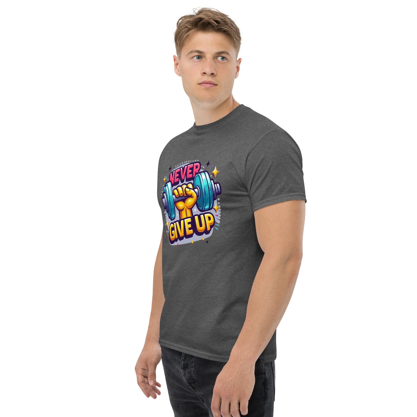 Men's classic tee, Never give up