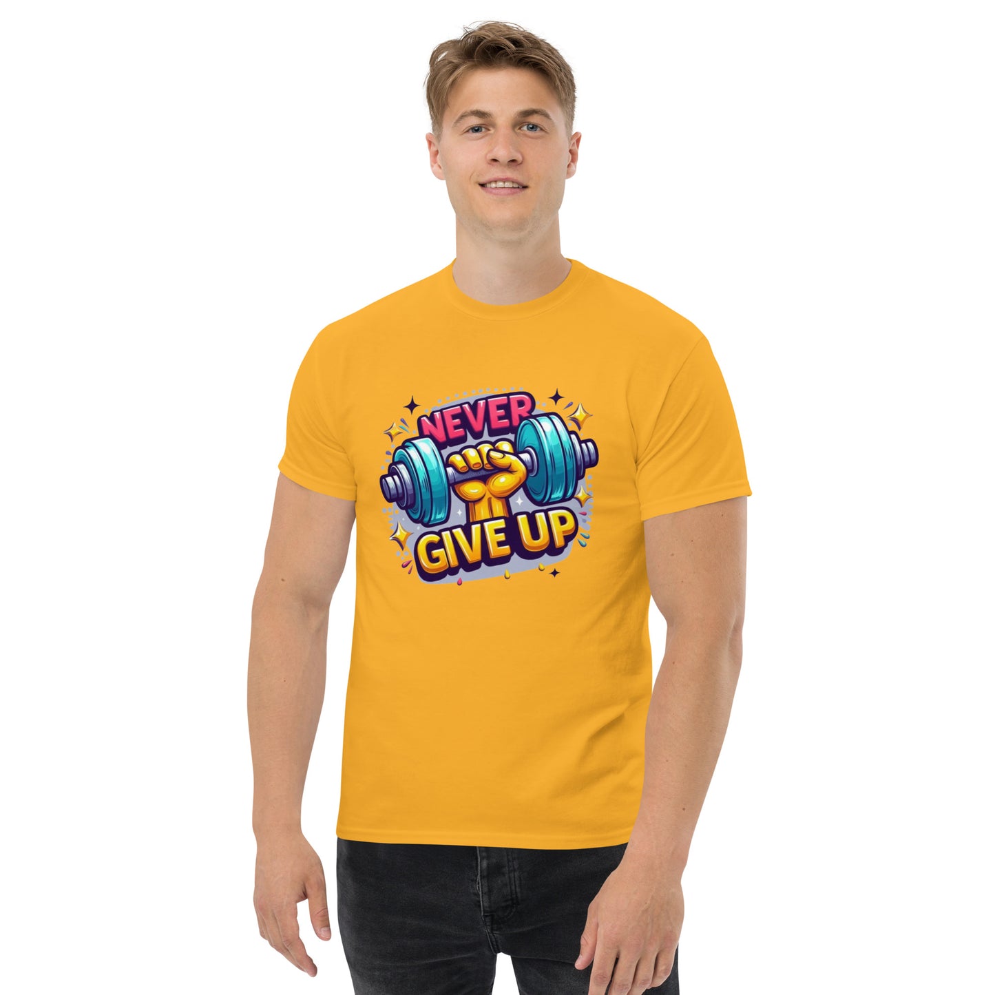 Men's classic tee, Never give up