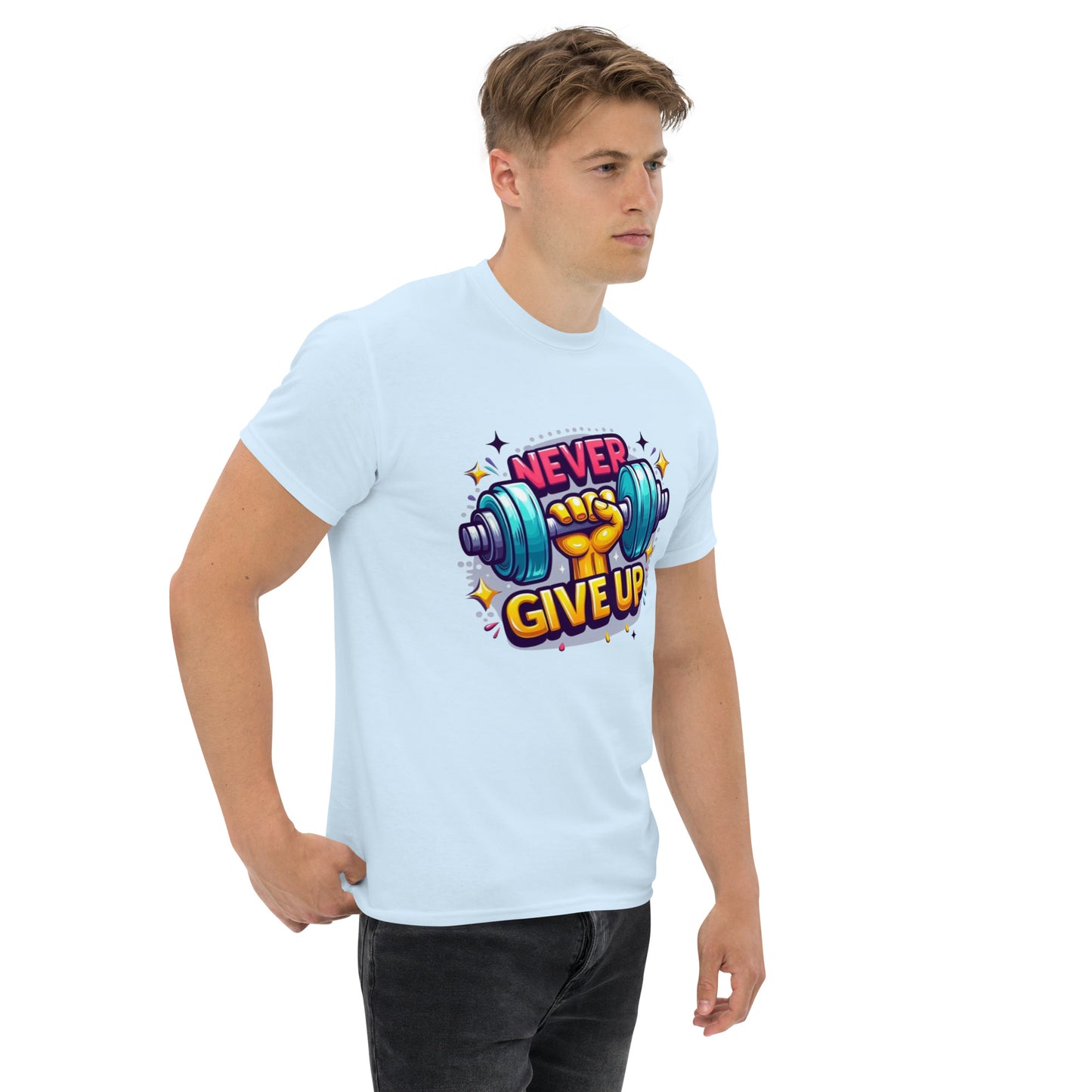 Men's classic tee, Never give up