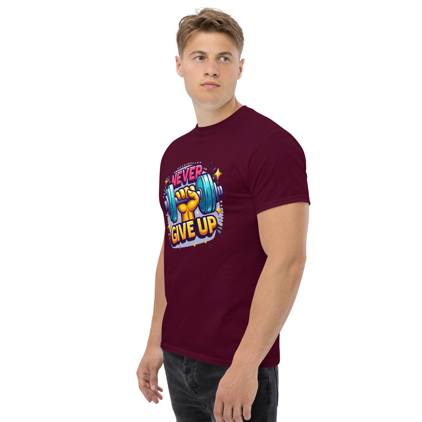 Men's classic tee, Never give up