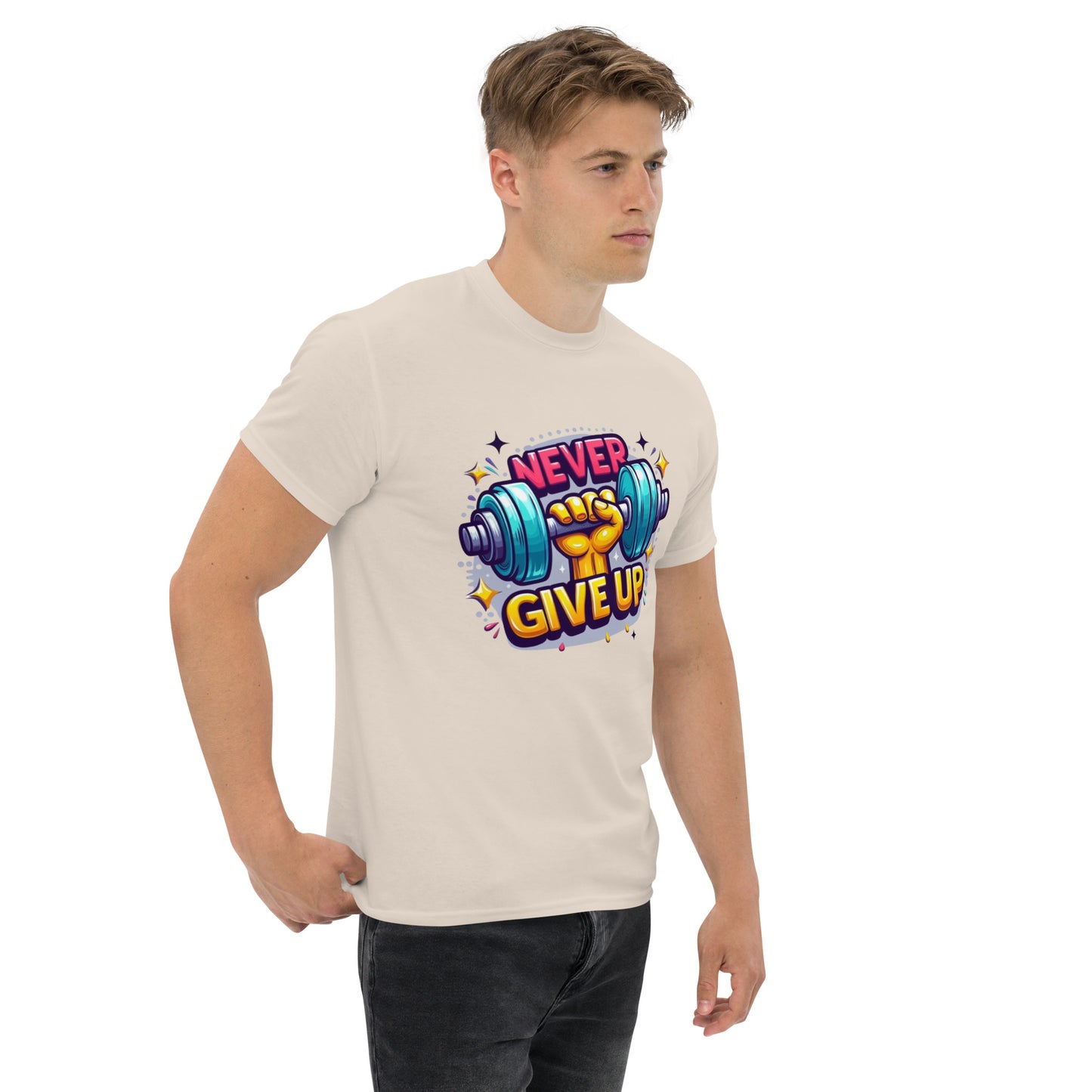 Men's classic tee, Never give up