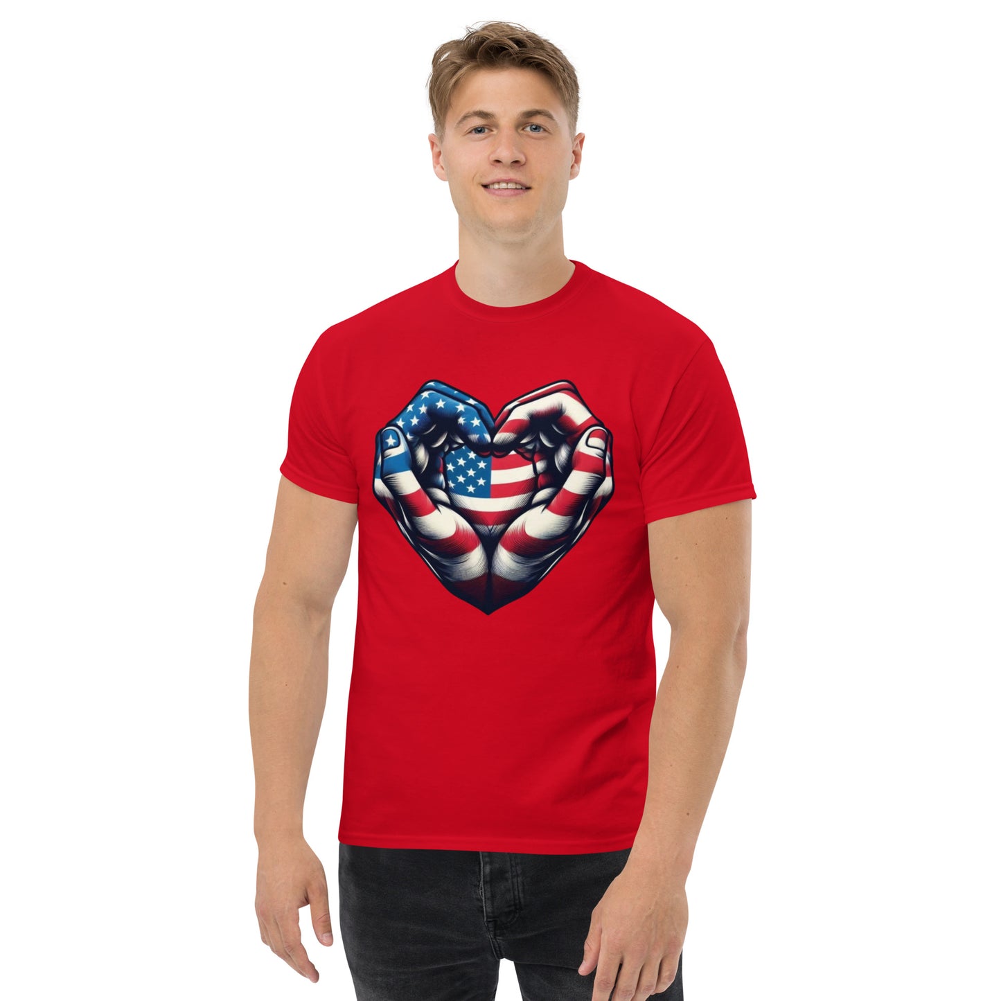 Unisex classic tee, USA, Heart