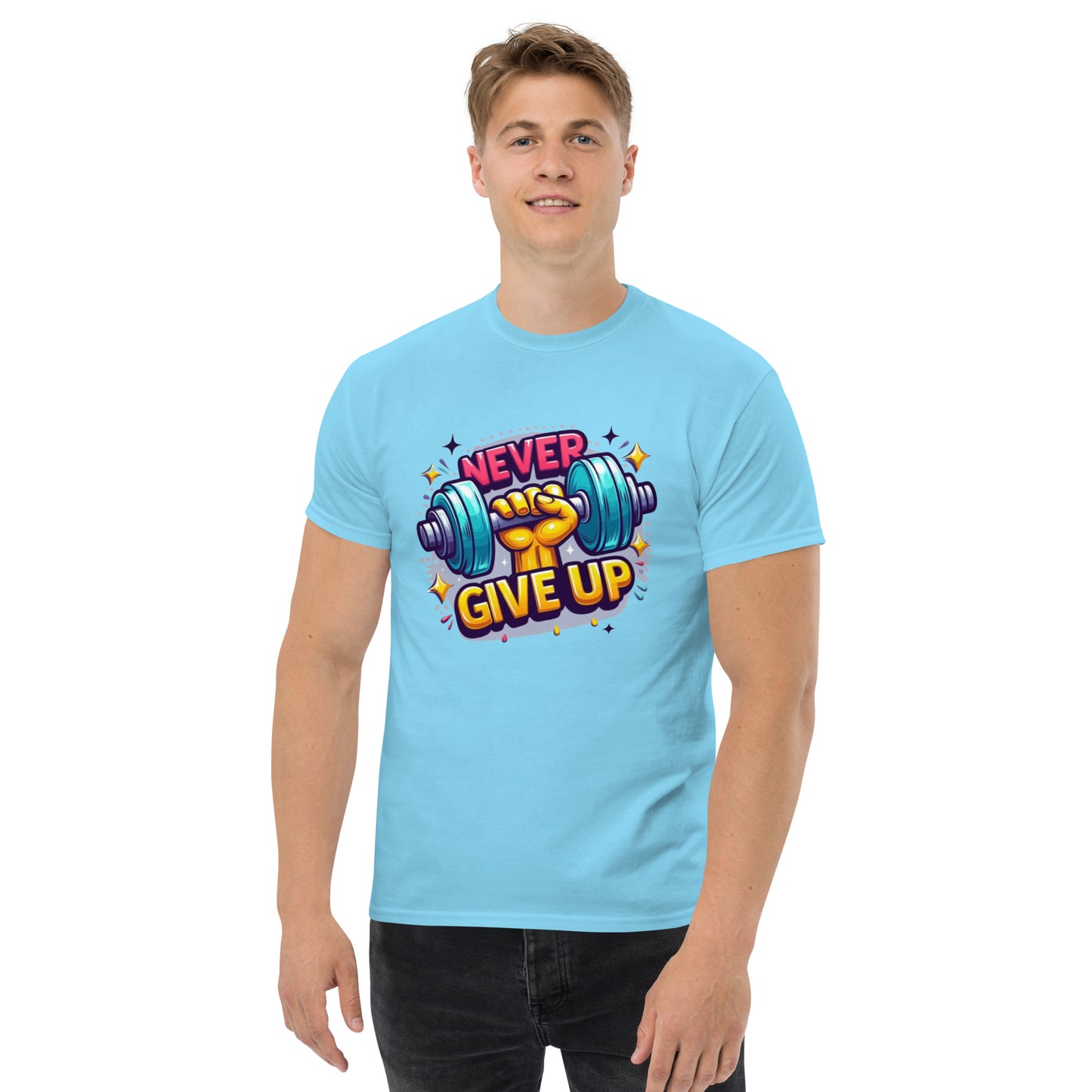 Men's classic tee, Never give up