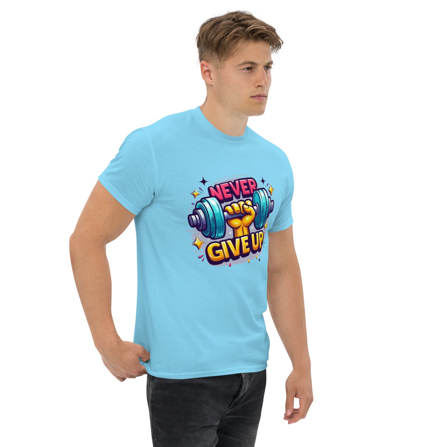 Men's classic tee, Never give up