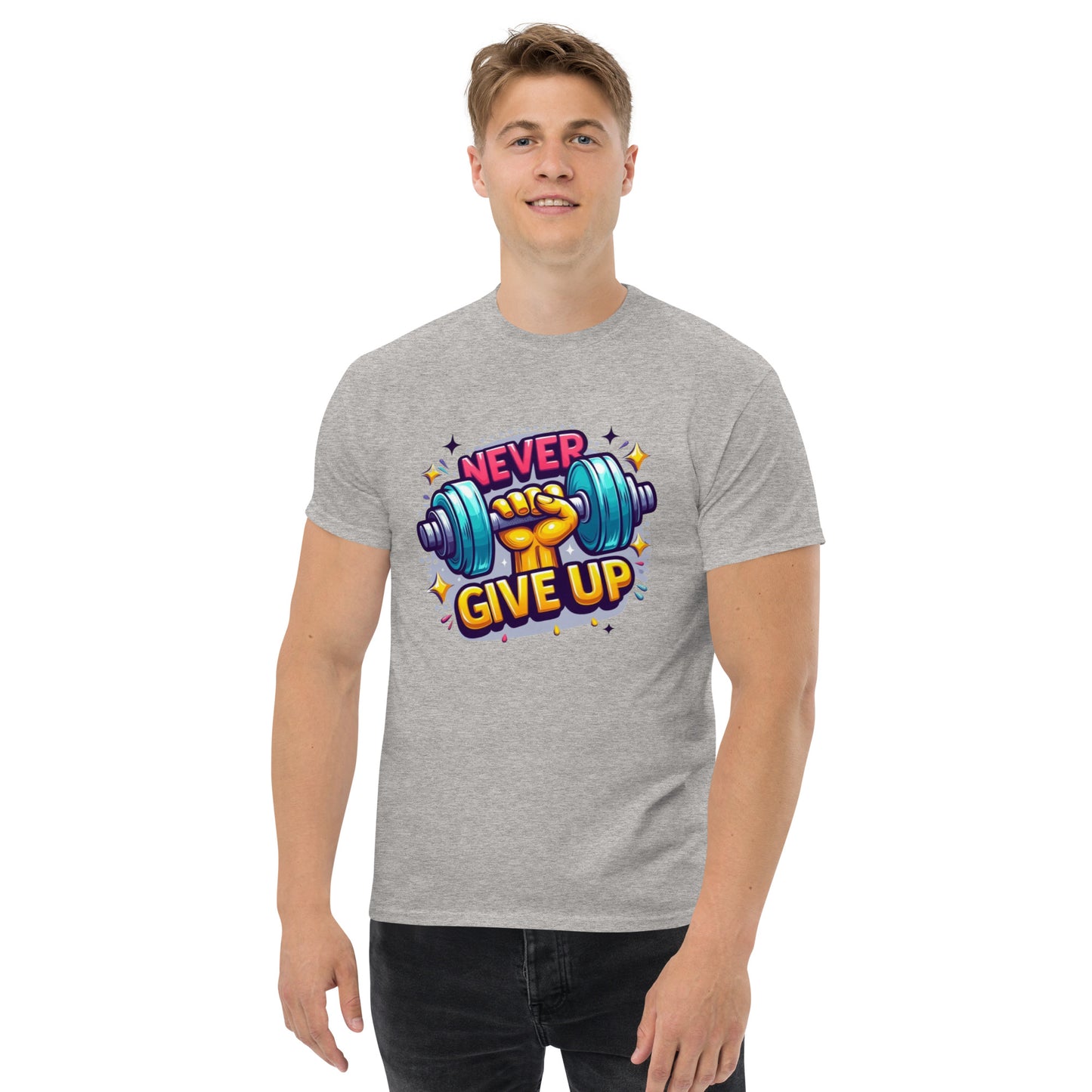 Men's classic tee, Never give up