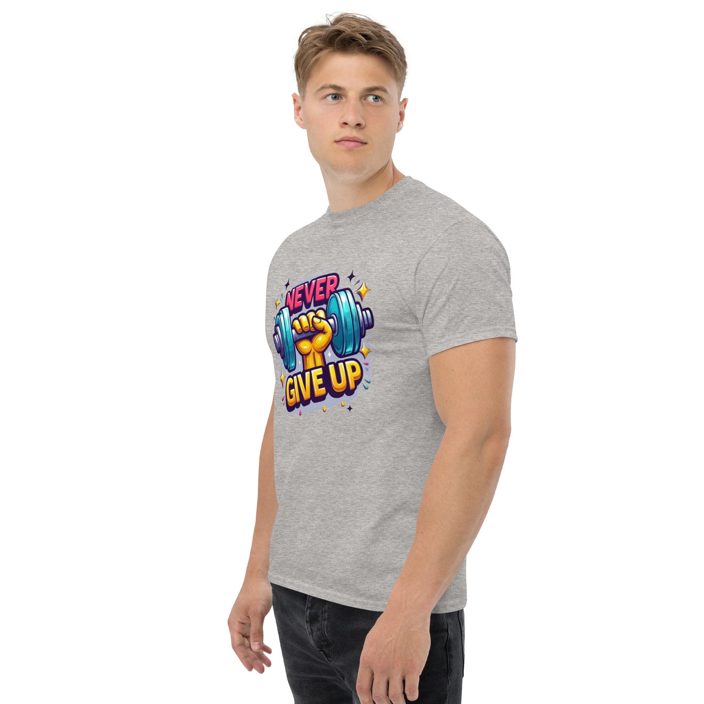 Men's classic tee, Never give up