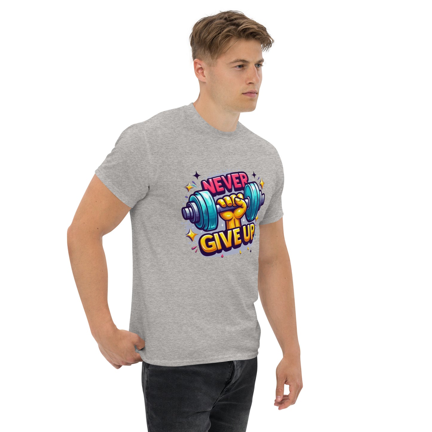 Men's classic tee, Never give up