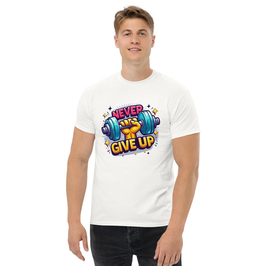 Men's classic tee, Never give up