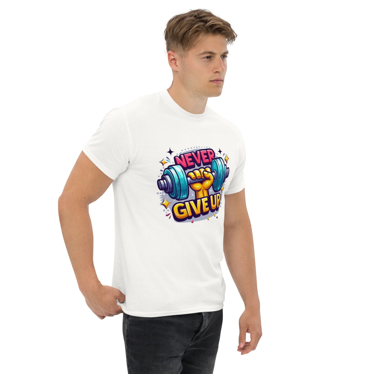 Men's classic tee, Never give up
