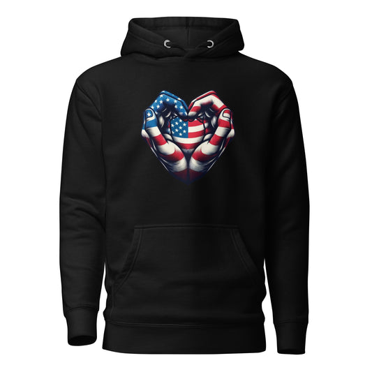 Unisex Hoodie, USA, Heart