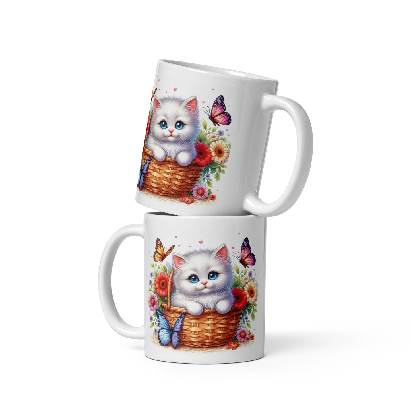 White glossy mug