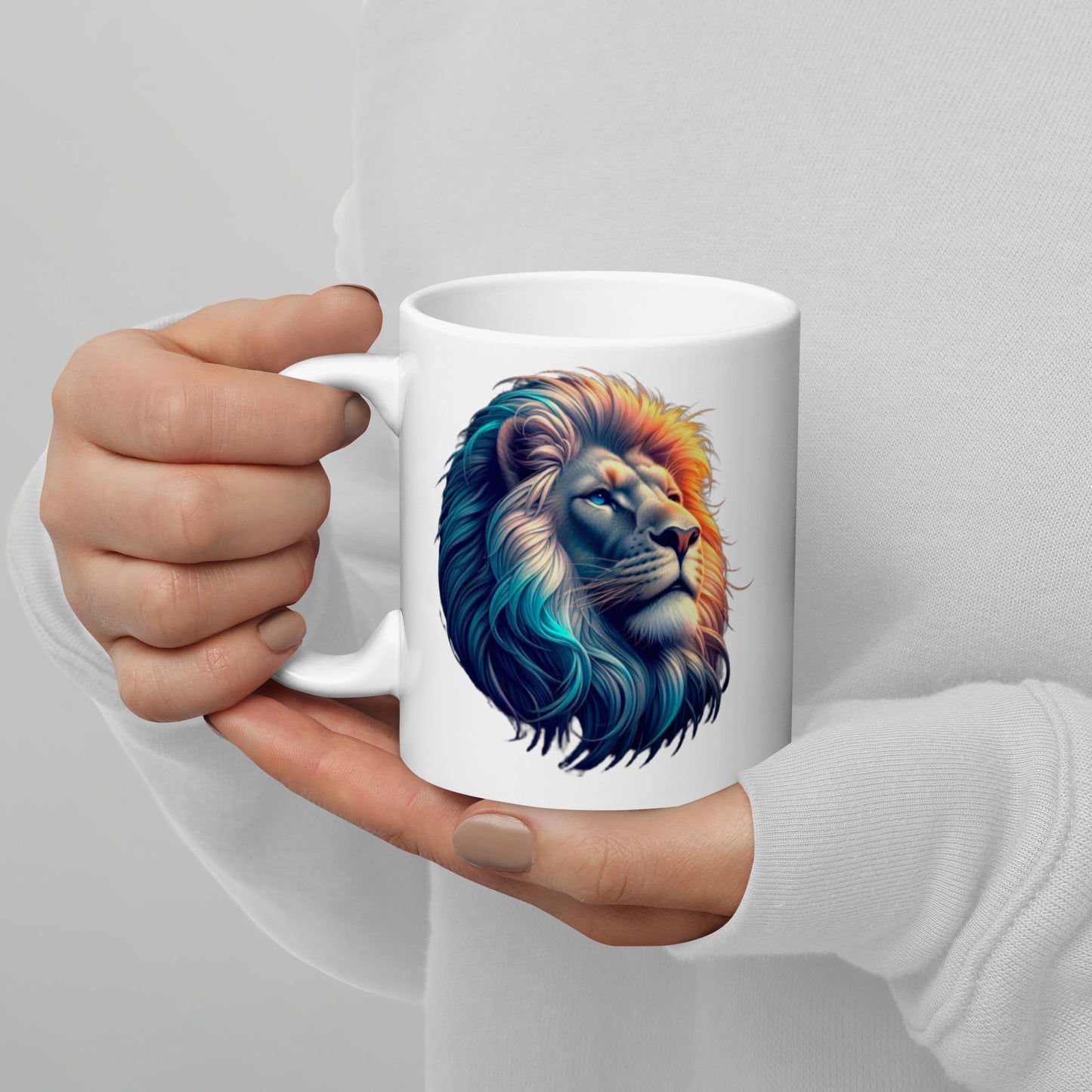 White glossy mug