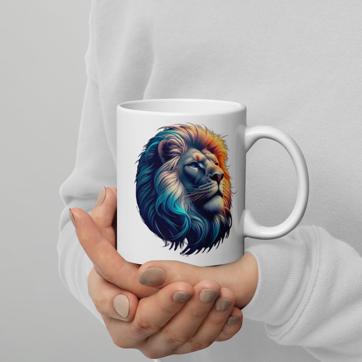 White glossy mug