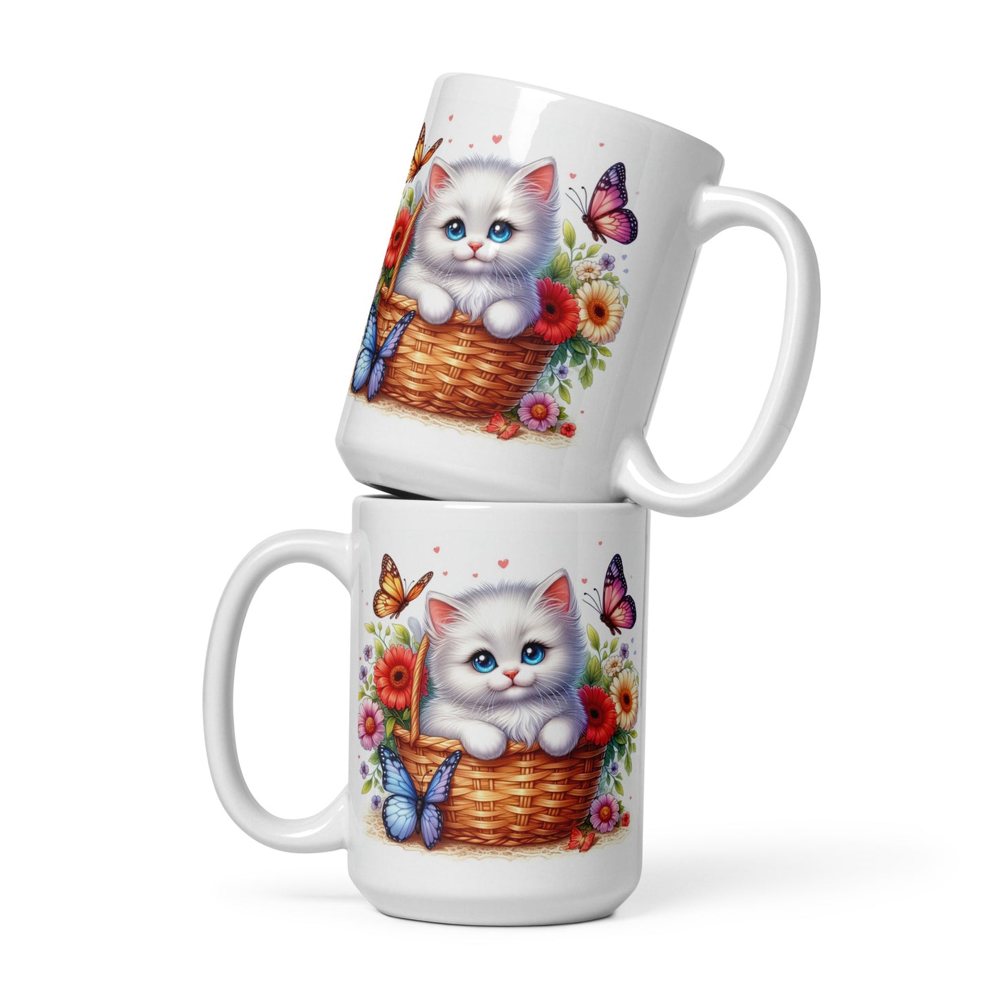 White glossy mug