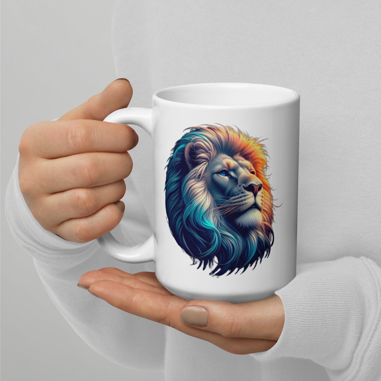 White glossy mug