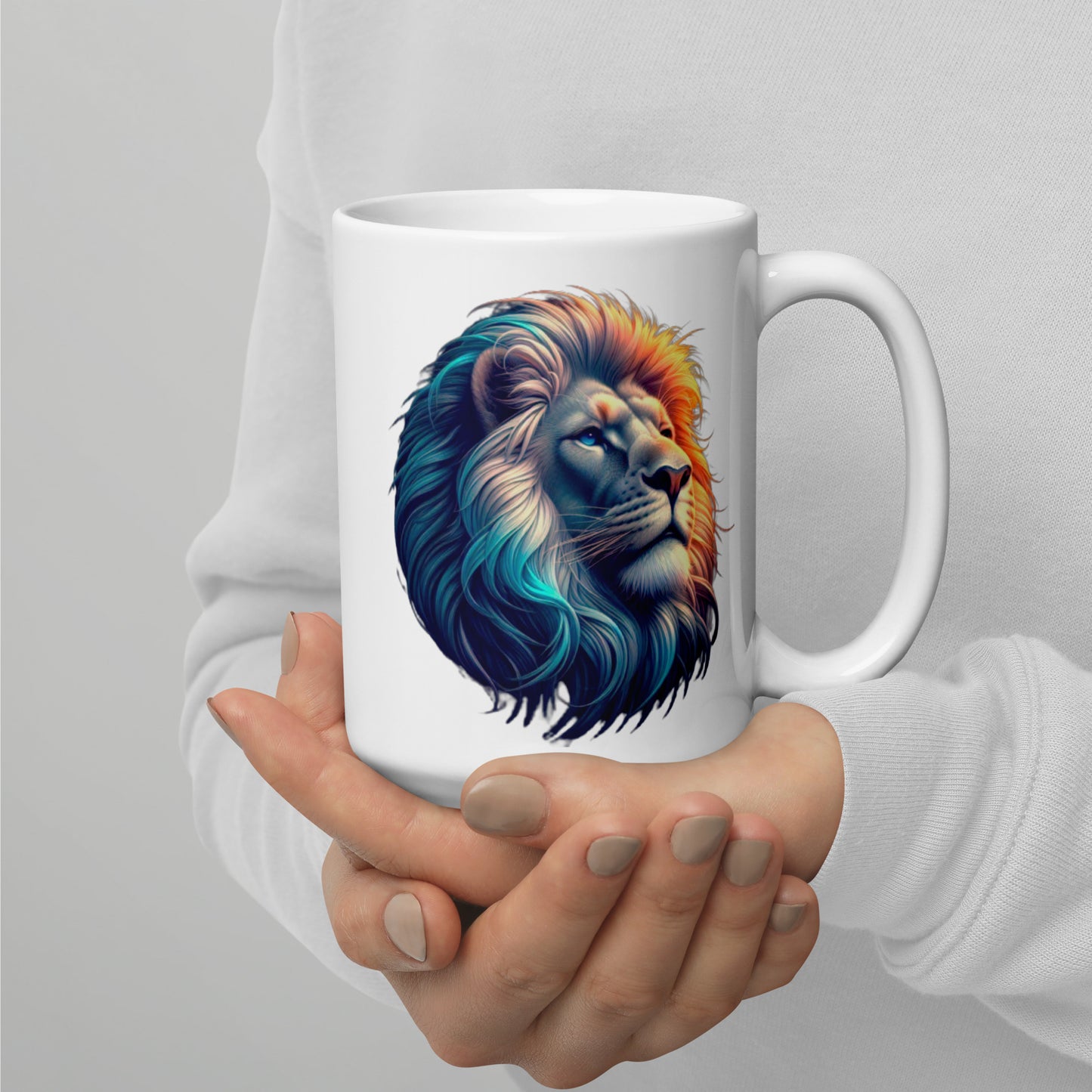 White glossy mug
