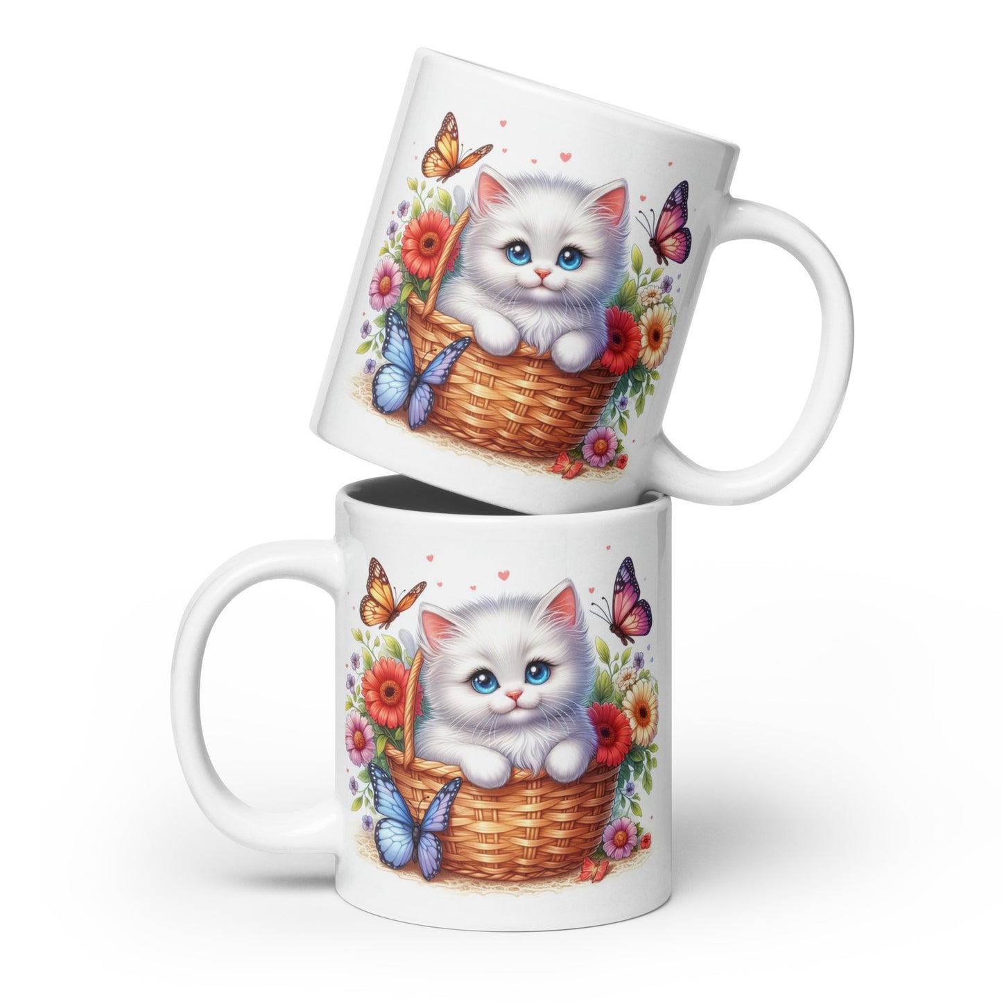 White glossy mug