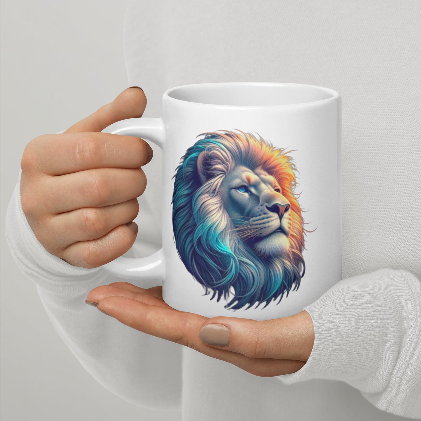 White glossy mug