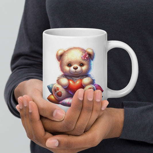 White glossy mug